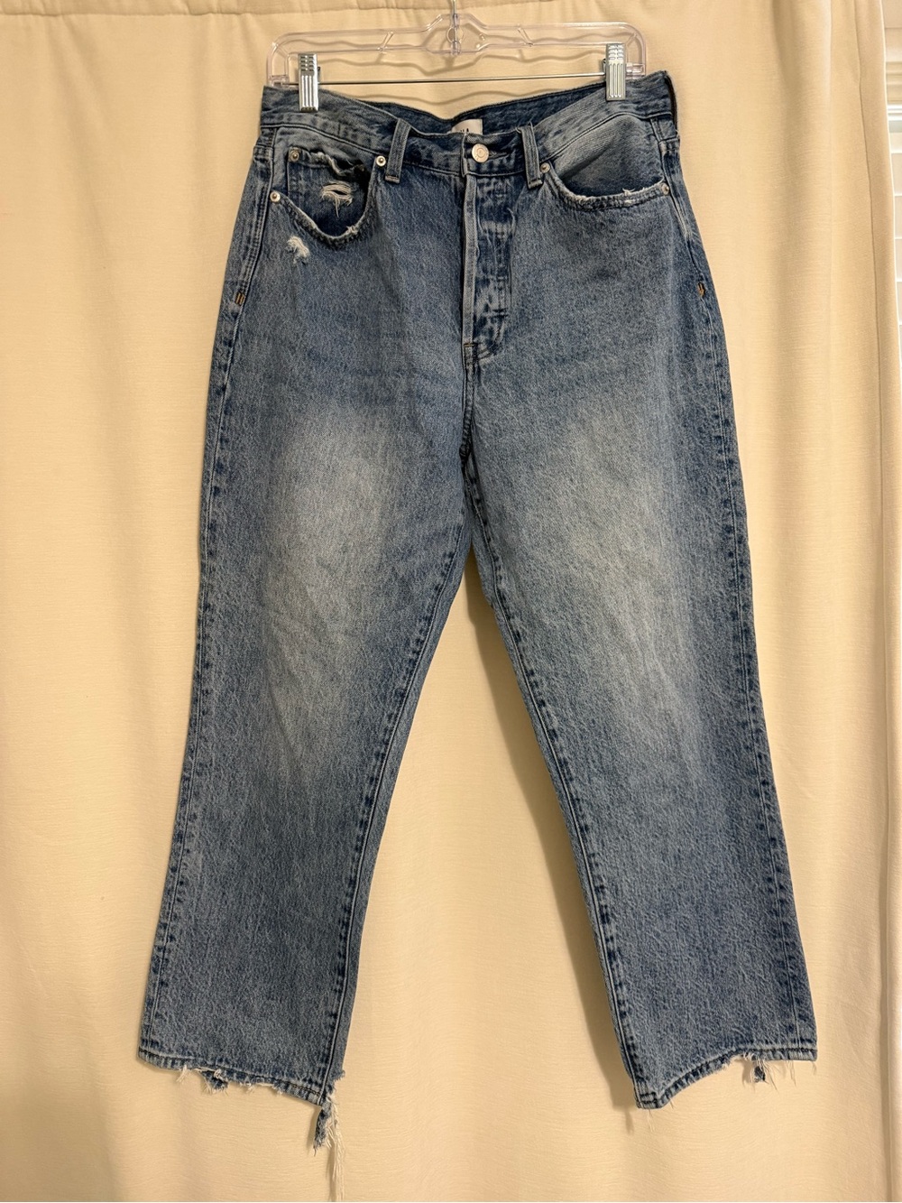 pistola Distressed Blue Cropped Ankle Jeans